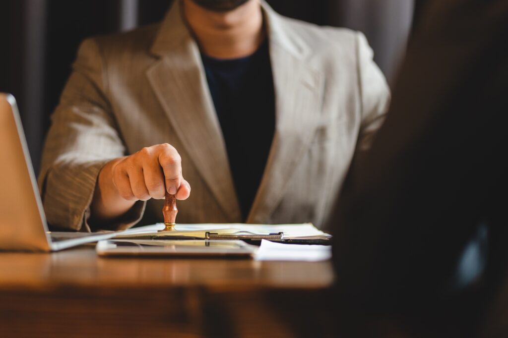 business approve and certificate concept, confirmation of business marketing document permit